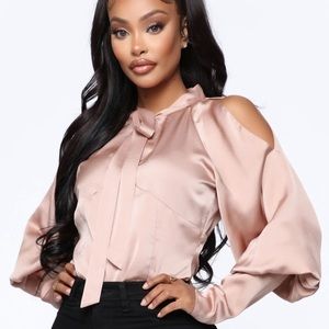 NWT All For The Attention Satin Top